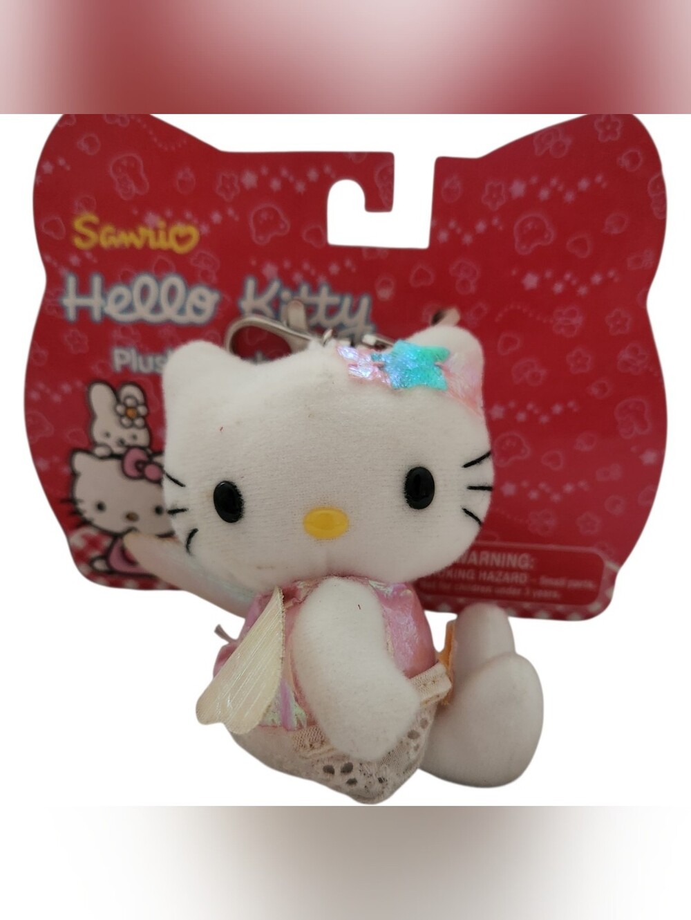 2001 Sanrio Hello Kitty Fairy Plush Keychain NWT NOS Nakajima Rare Y2K Vintage